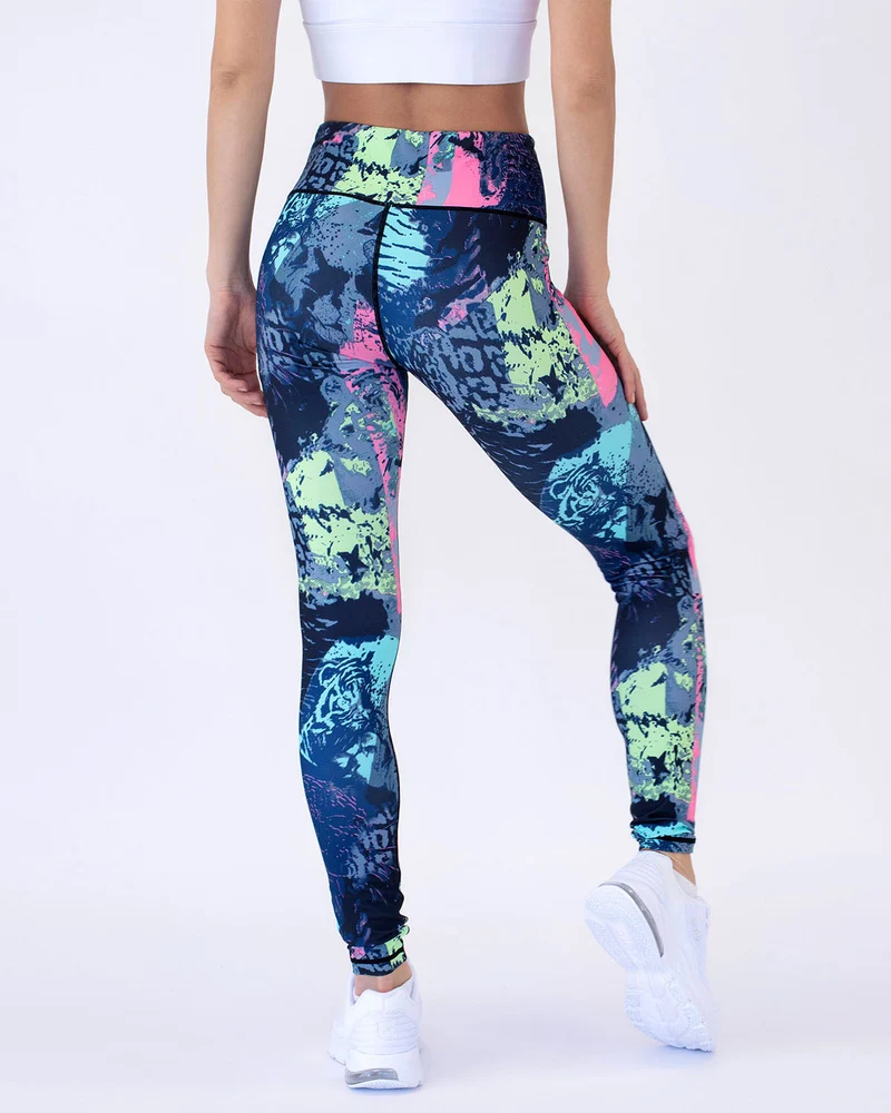Olivia | Abstrakt Mönstrade Fukttransporterande Leggings