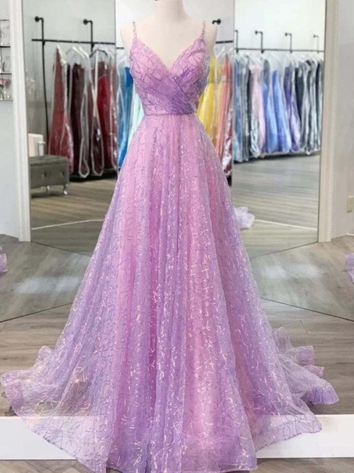 Lilac Spaghetti remmar Formell Klänning Balklänning