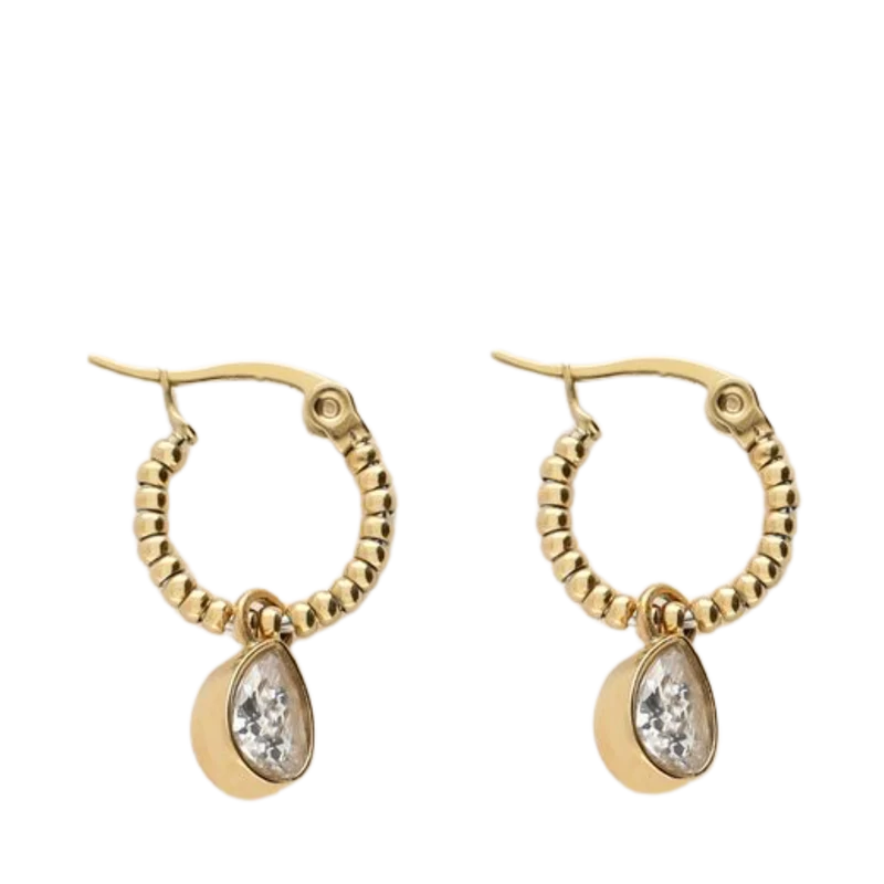 Earring Drop Stone - Gold