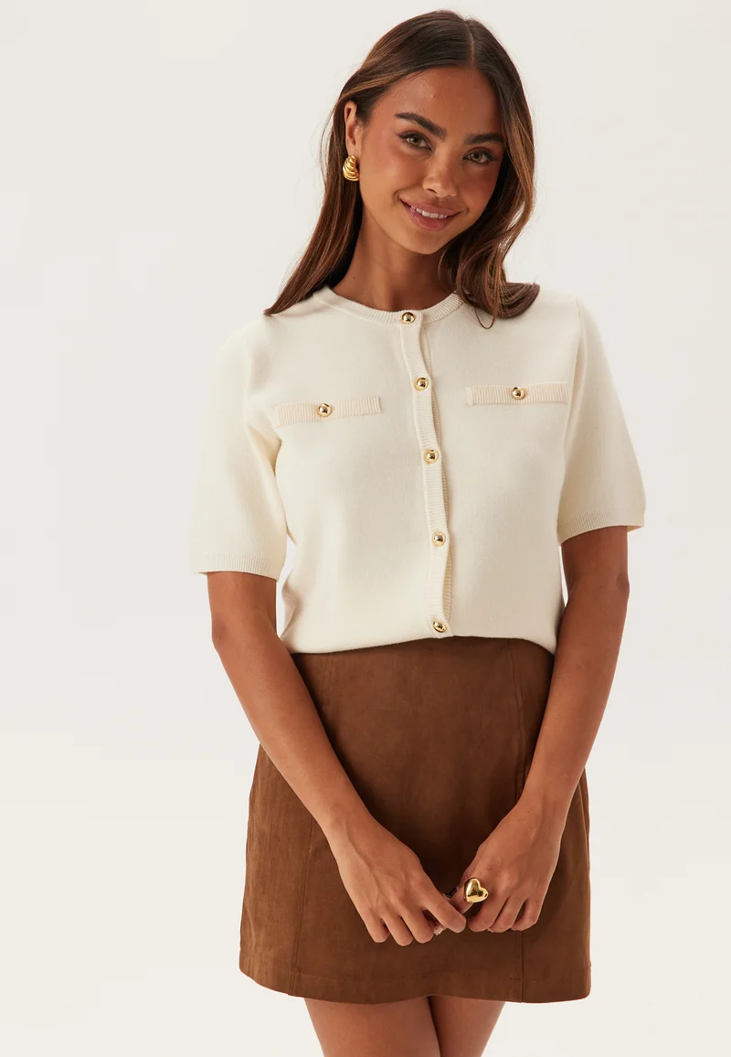 Knitted Gold Button Cardigan