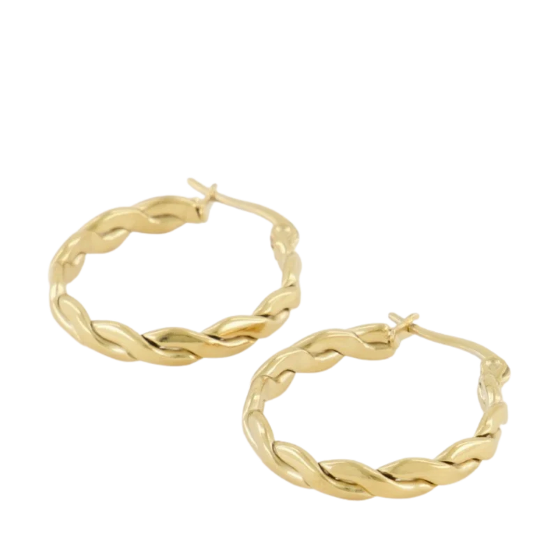 Oorringen Rond Touwpatroon - 1200 Gold