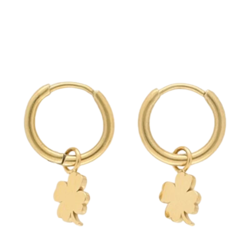 Four-Leaf Clover Earrings - Gold