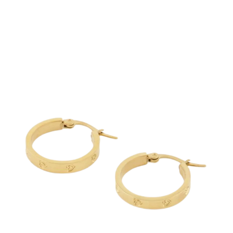 Earrings Engraved Hearts - Gold