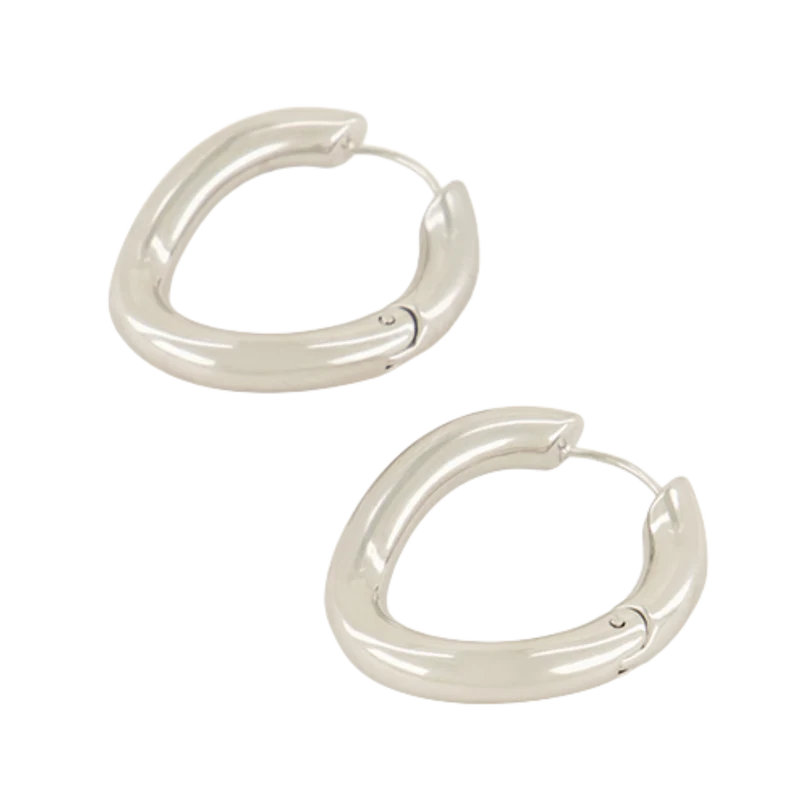 Earrings Twist Hoops - Silver