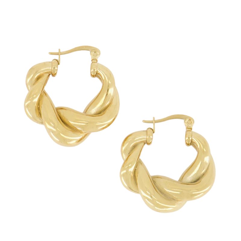 Iconic twisted pattern earrings - Gold