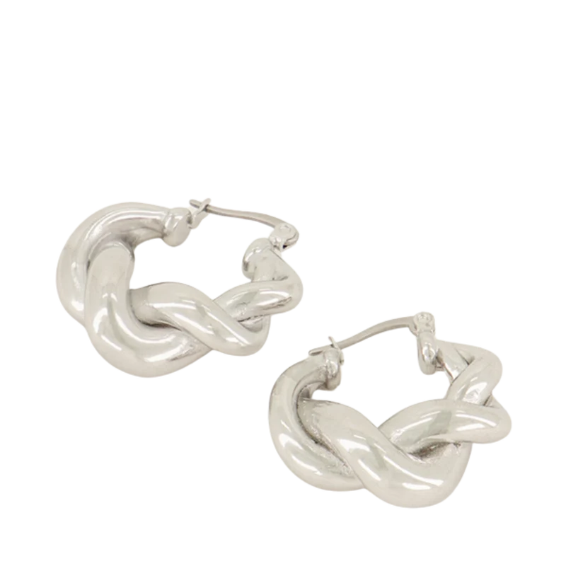Iconic twisted pattern earrings - Silver