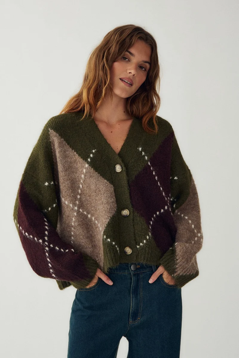 Noella - N-Laiana Knit Cardigan 14670002 - 1512 - Avocado Green Mix