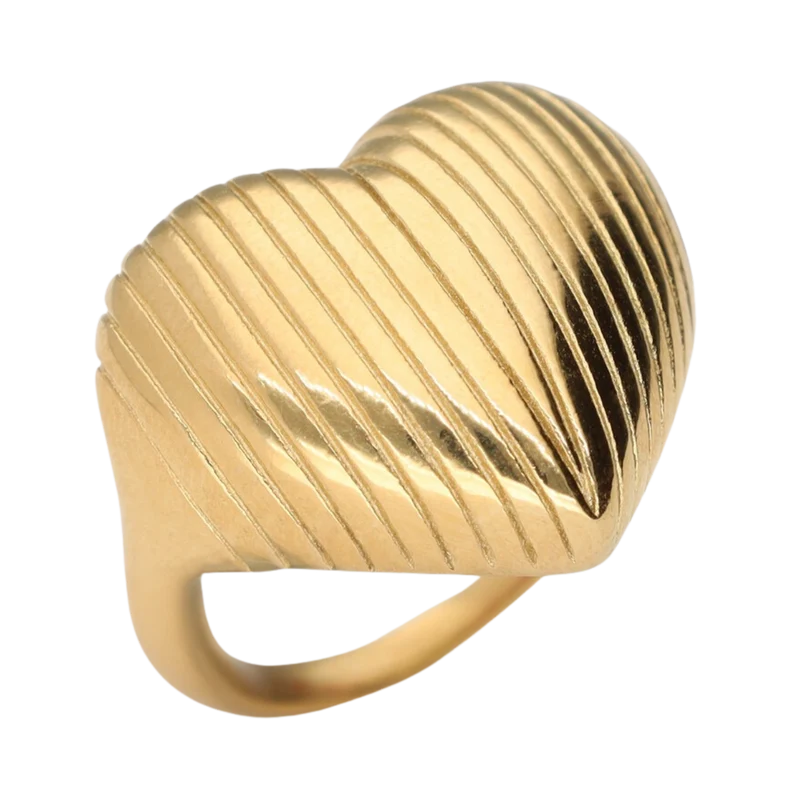 Ring stripe heart OS - 1200 Gold
