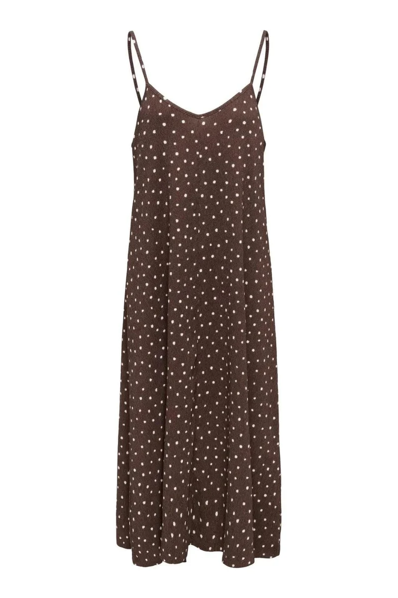 Only - Onlmolly S/L V-Neck Dress - 4989241 Shopping Bag Cloud Dancer Dots (Milly)