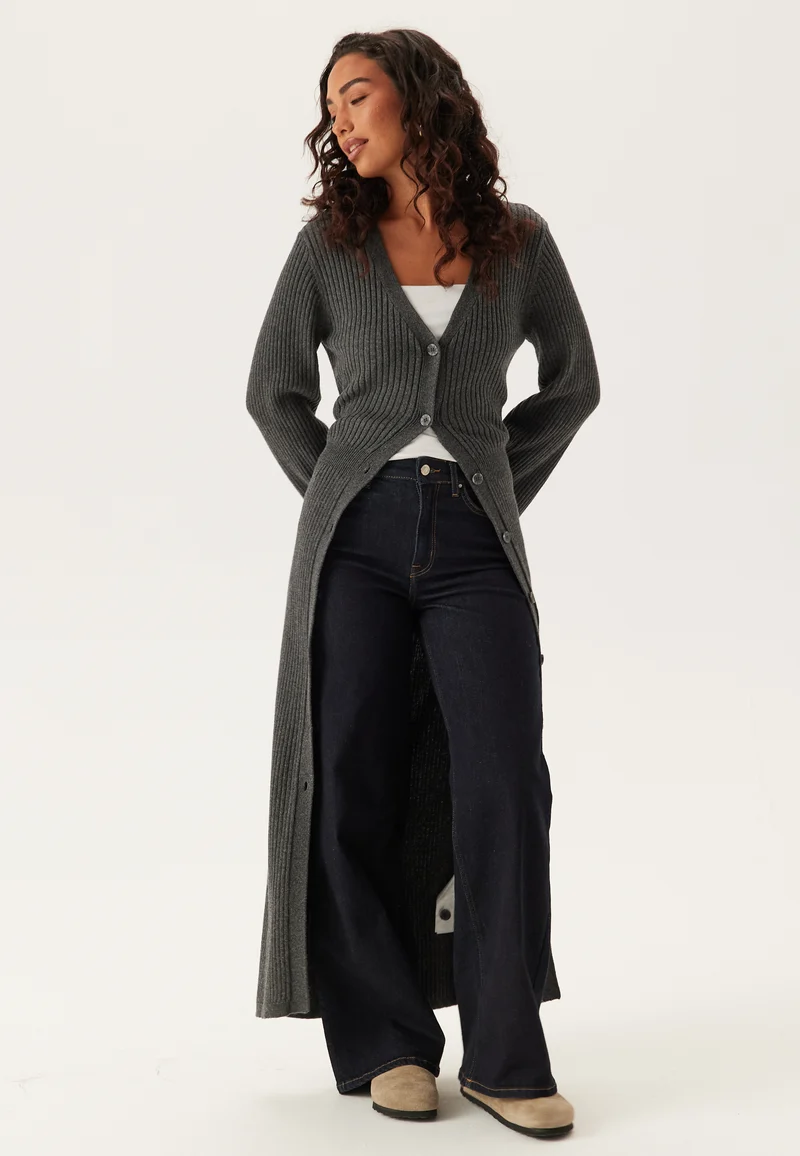 Rib Knitted Cardigan Dress