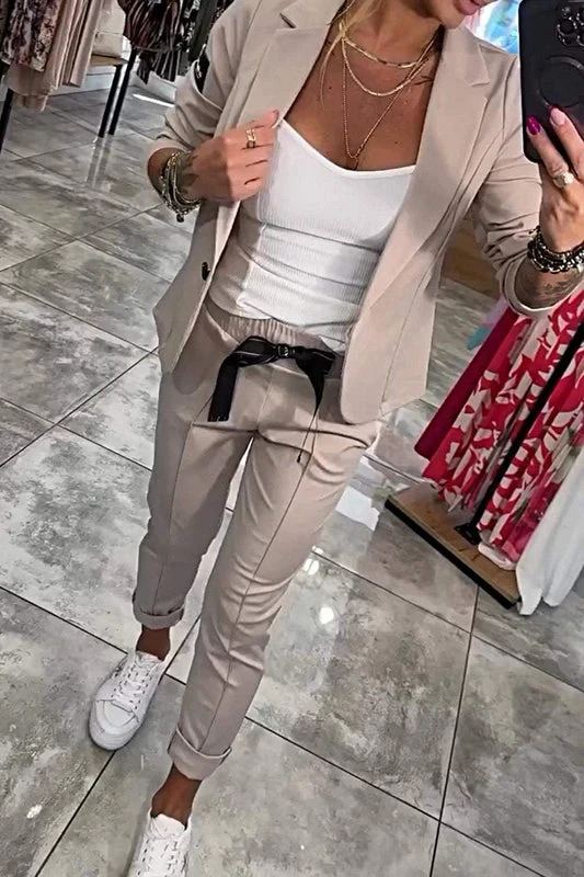 Sofia | Elegant Lätt Tvådelat Set med Kavaj och Stretchbyxor