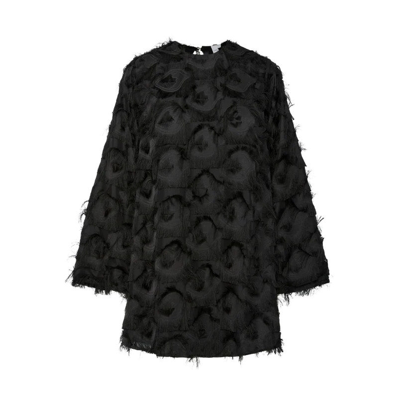 YASDIO LS SHORT DRESS - Black