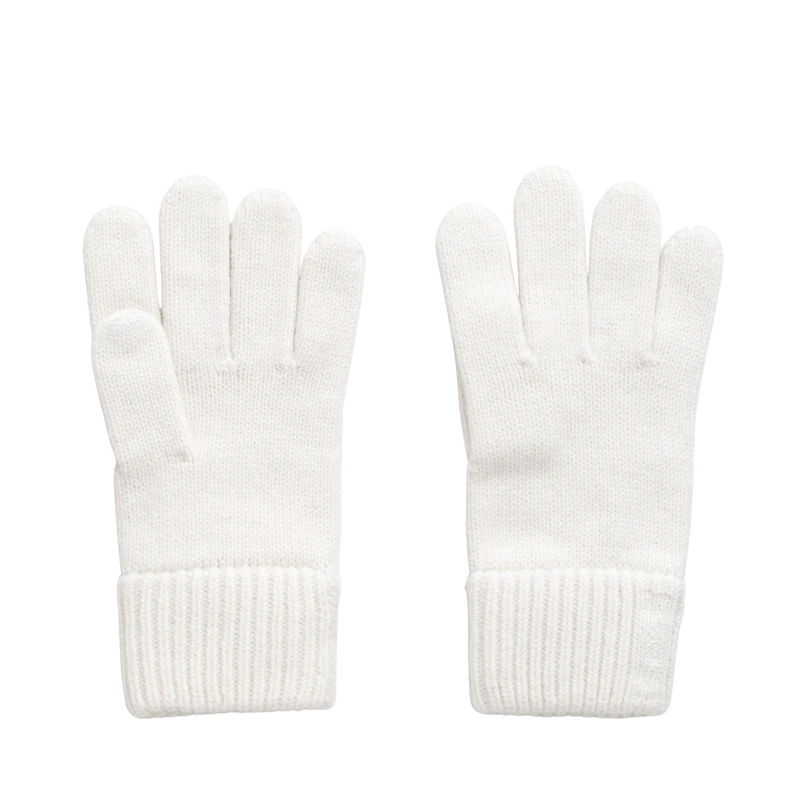 Wool Knit Gloves - White