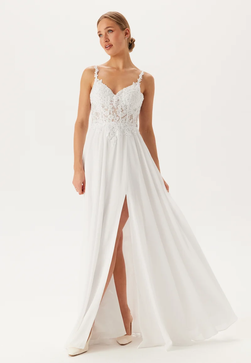 Chiffon Rhinestone Wedding Dress