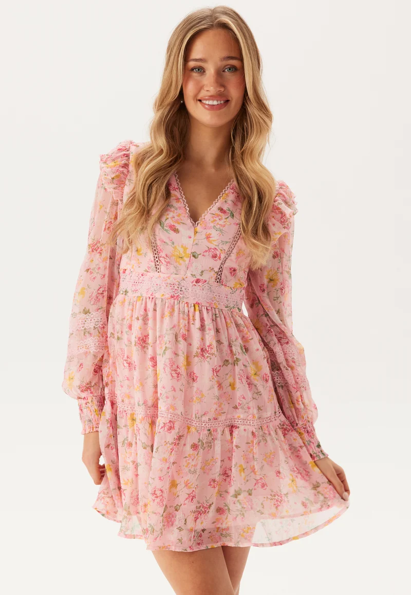 Viroman New V-neck L/S Short Dress