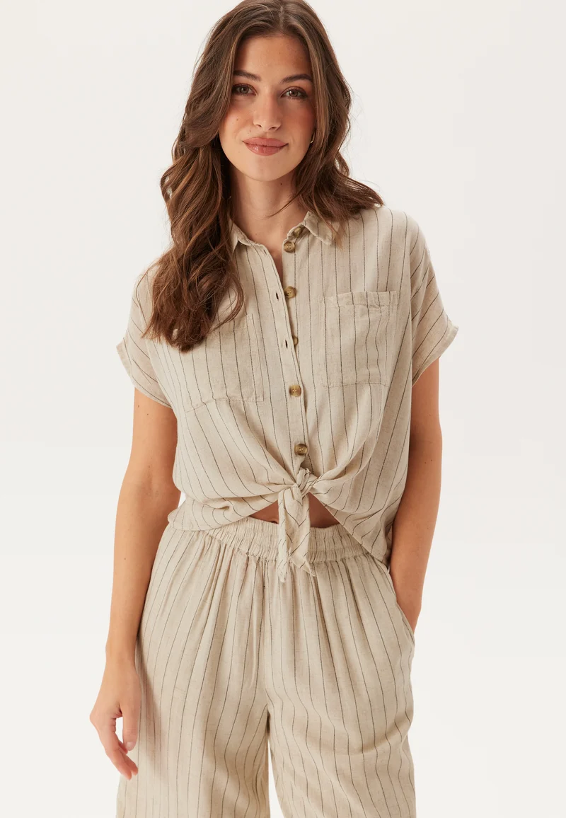 Pcpia Ss Tie Shirt Wvn Noos