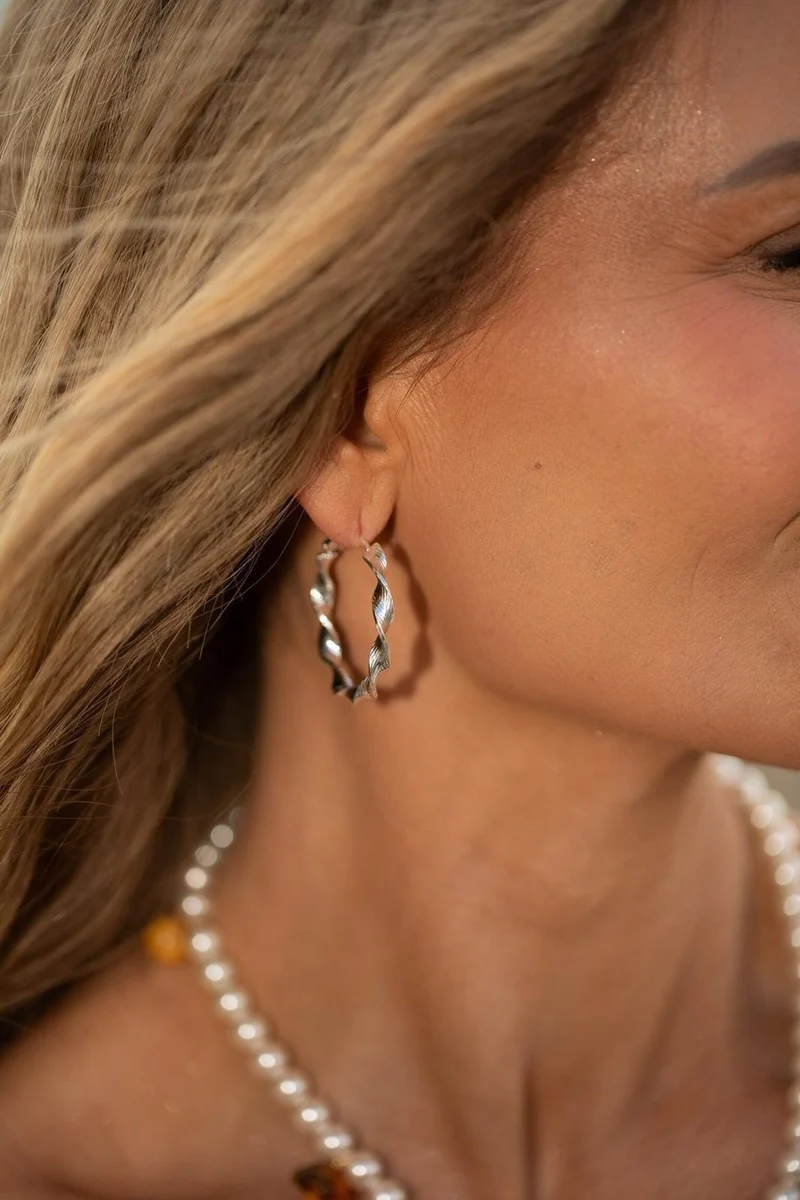 Rooted - Luise Medium Earring - Forsølvet