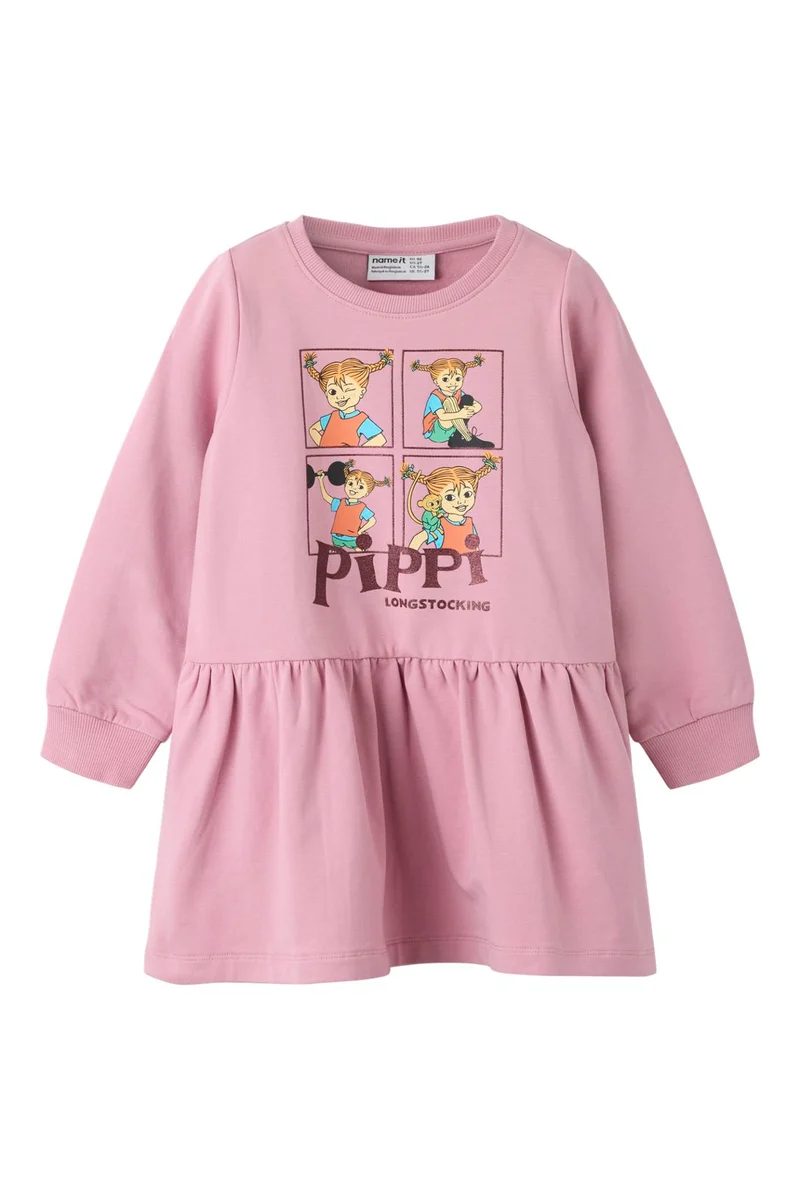 Name It - Nmfasta Pippi Swe Dress Sky - 5133678 Lilas