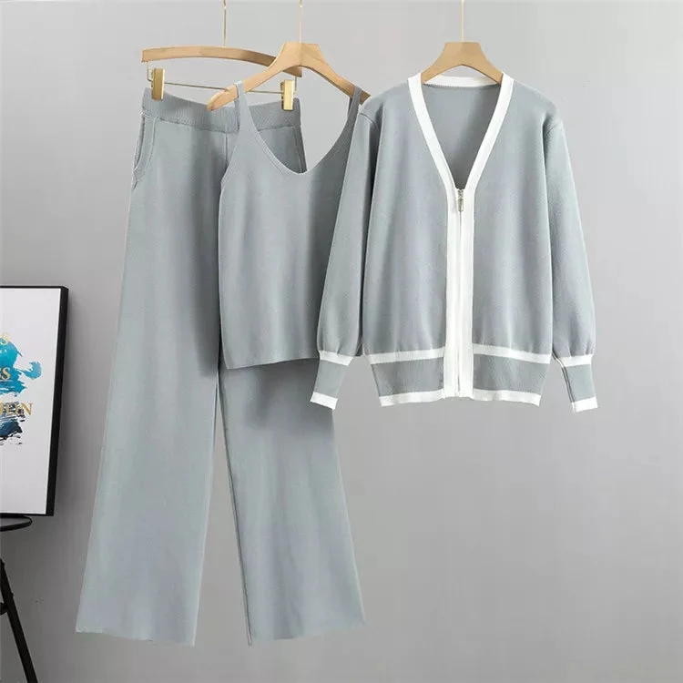Elegant 3-delat Set för Kvinnor med Mjukt Tyg och Chic Design | Komfortabel och Avslappnad Passform