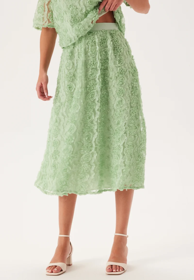 3D Flower Midi Skirt