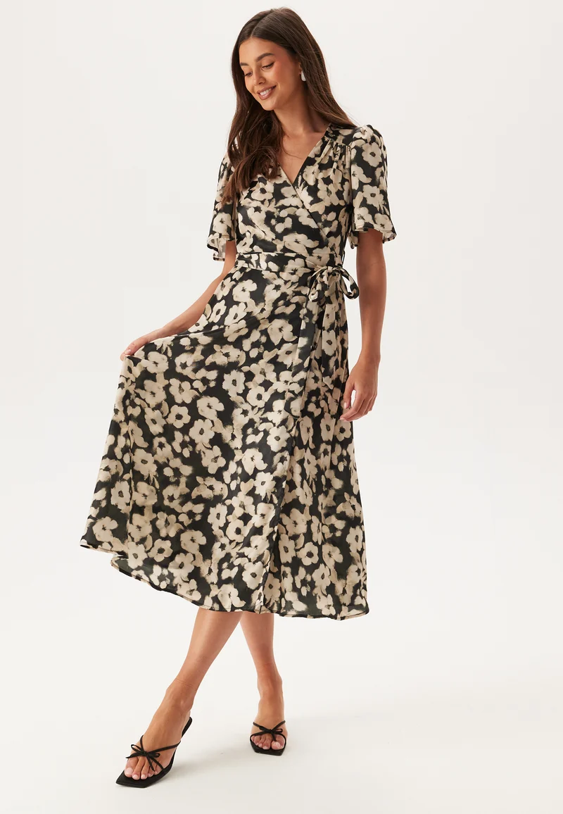 Satin Wrap Dress