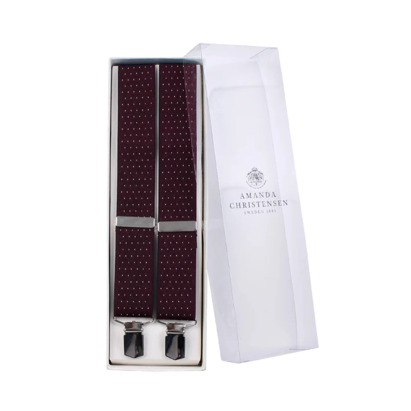 Braces Micro dot - Burgundy