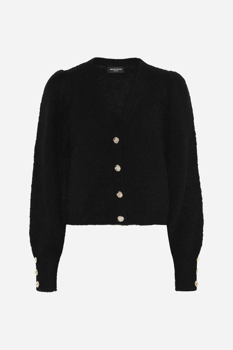 Bruuns Bazaar - Syringabrushedbbkrista Knit Cardigan Bbw5074 - Black