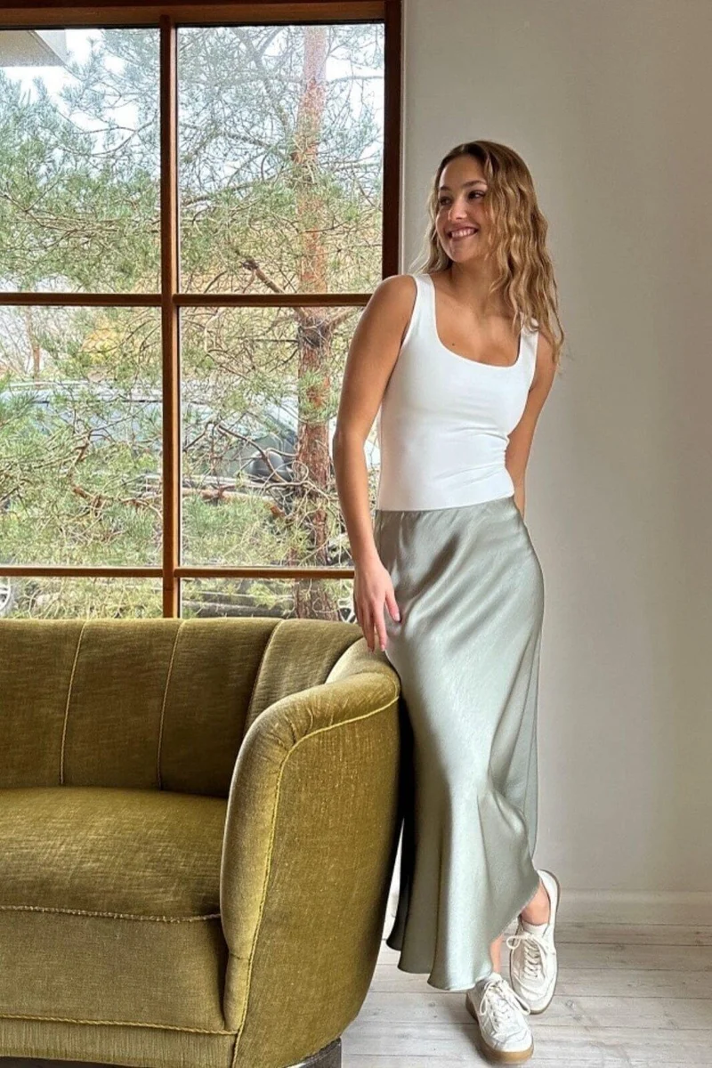 Neo Noir - Bovary Skirt - Smoke Green