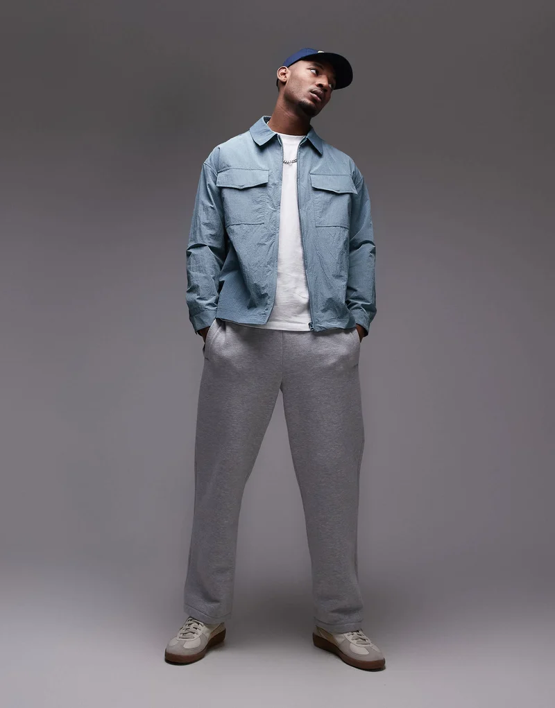 Topman lightweight ripstop jacket in blue