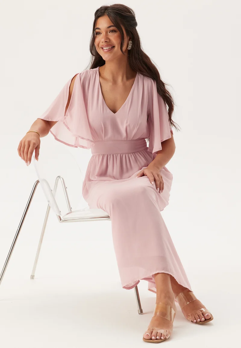 Butterfly Sleeve Midi Dress