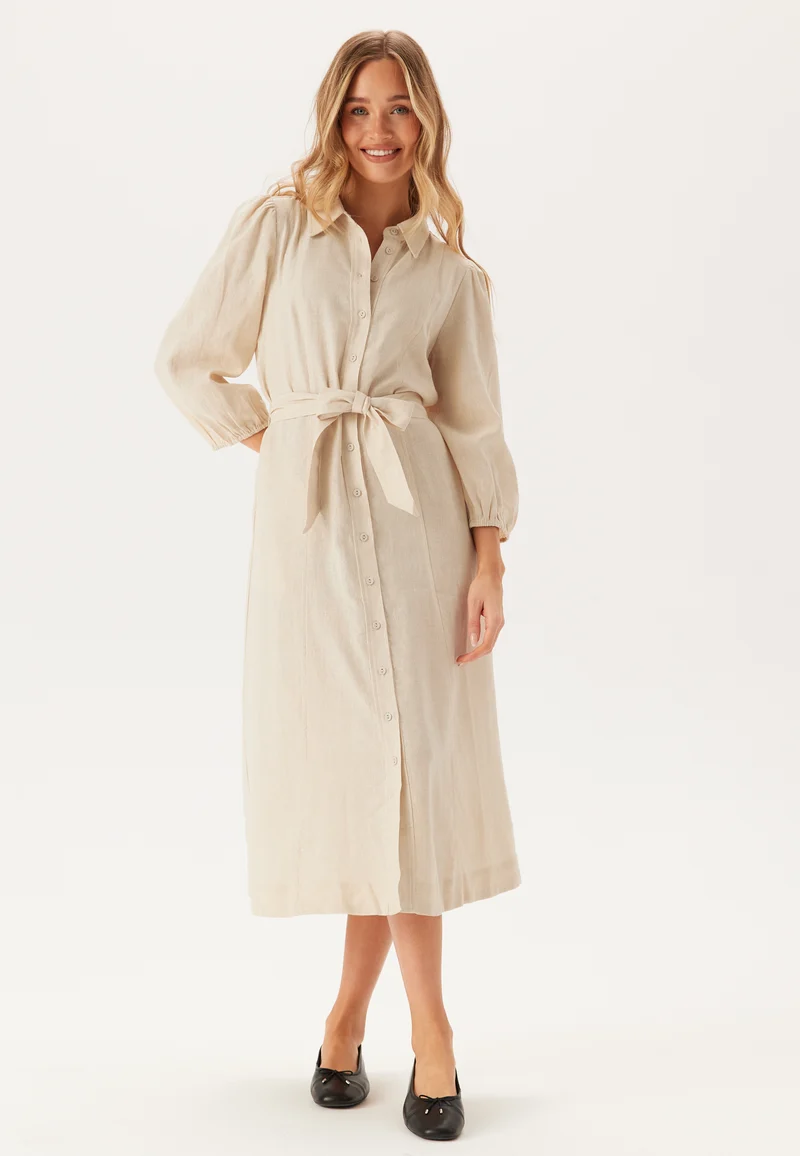 Yasflaxy 3/4 LINEN SHIRT DRESS