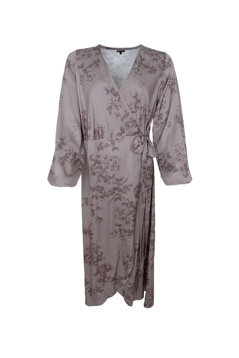 Black Colour - Bcnancy Ls Wrap Dress 41239 - Taupe