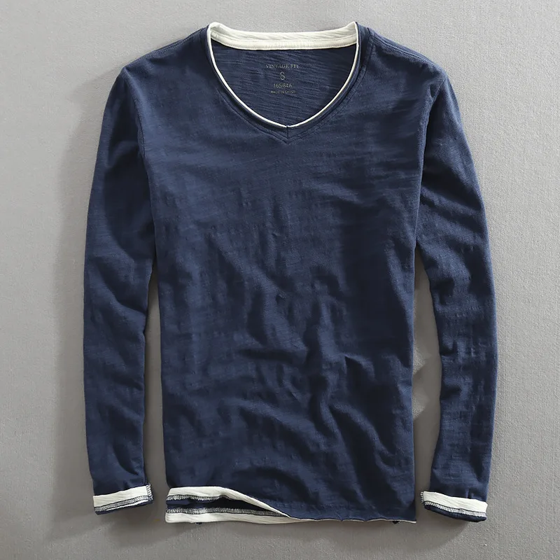 Bastian | Långärmad t-shirt med V-ringning