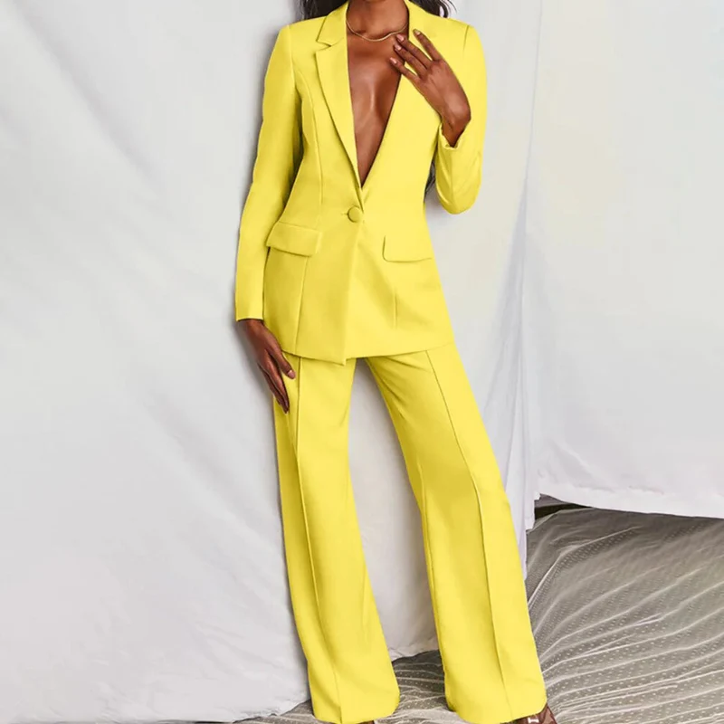 Elegant Byxdräkt | Skräddarsydd Byxdräkt med Longline Blazer & Vida Ben | Stilig Look för Affärer och Evenemang