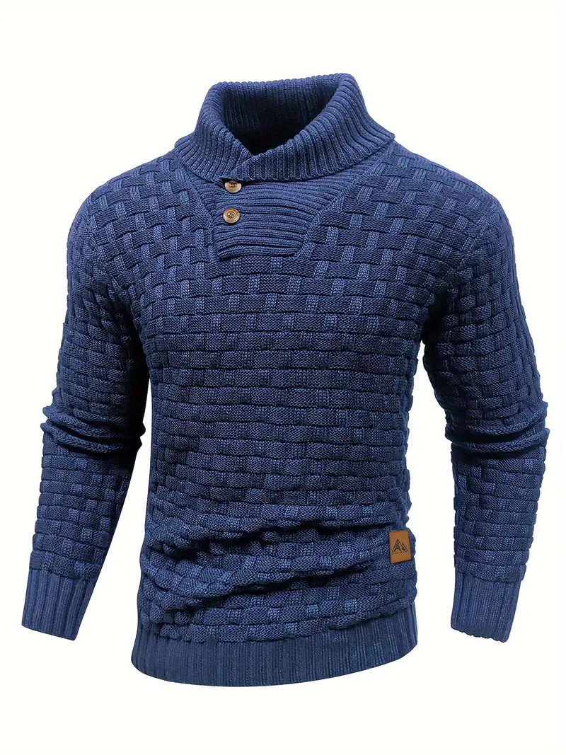 Jörgen | Stickad tröja i slim fit med krage
