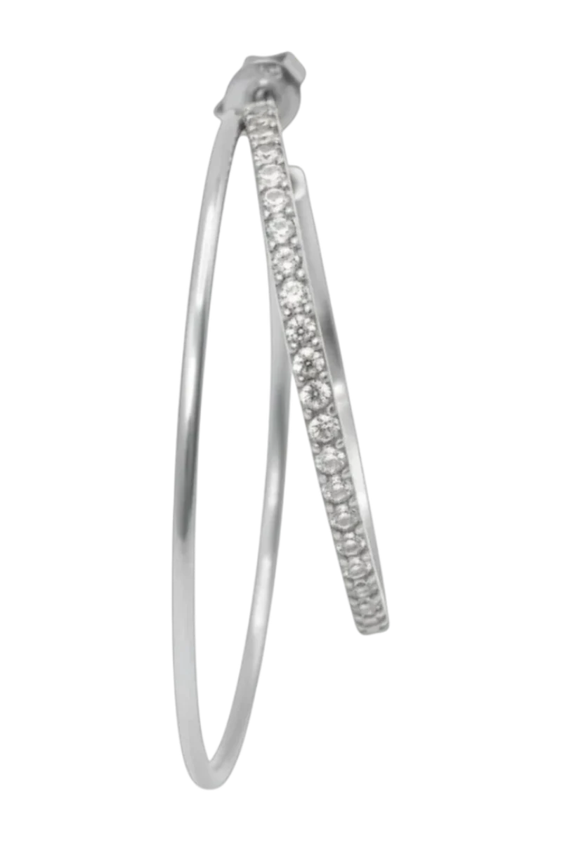 Jane Kønig - Double Olympia Hoop With Stones - Silver