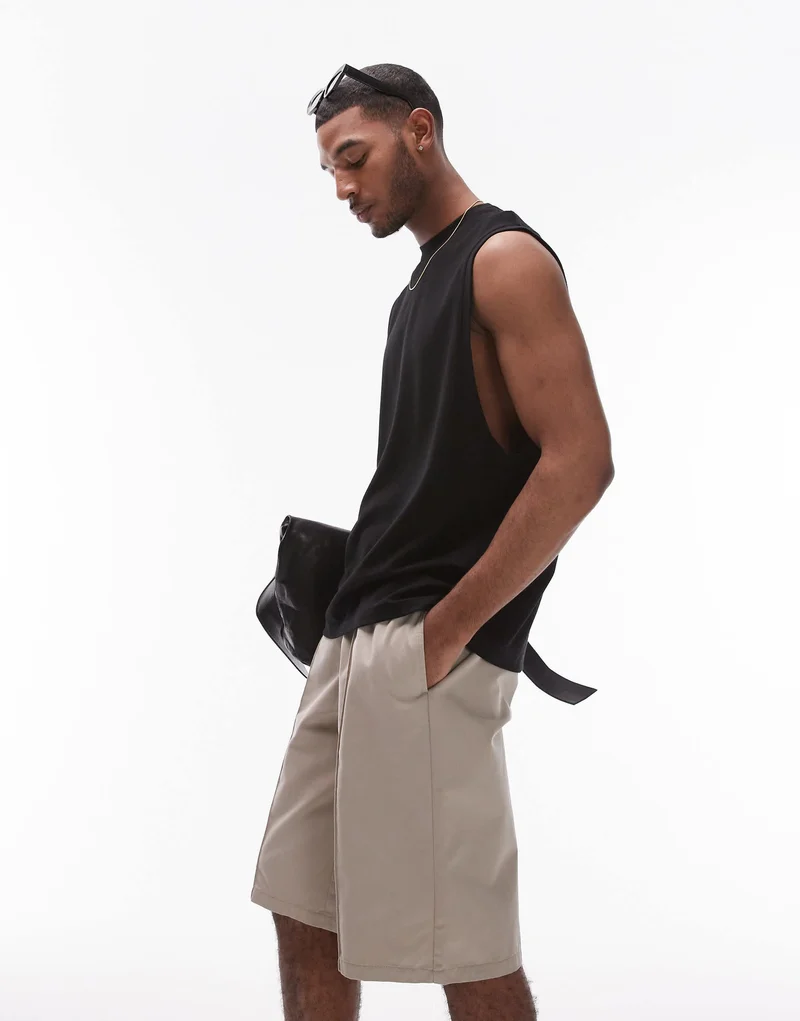 Topman premium oversized interlock tank in black