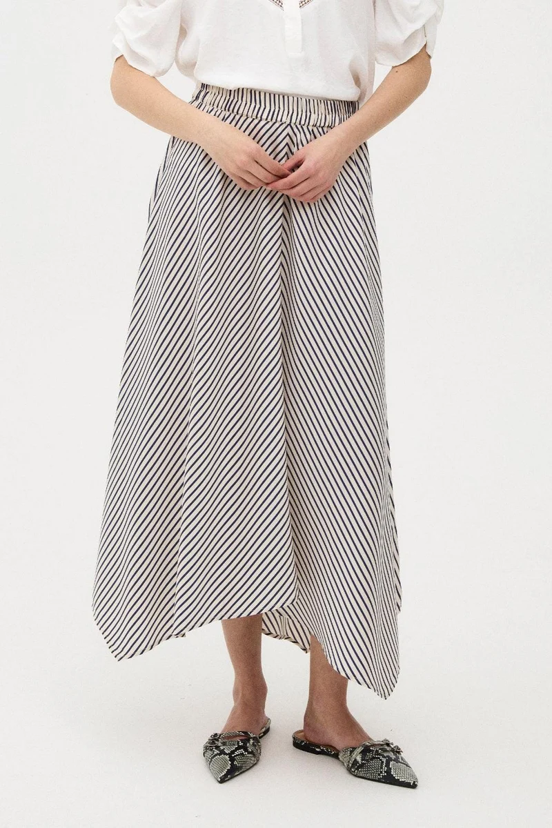 Gossia - Cloriego Skirt G3314 - Navy Creme Stripes