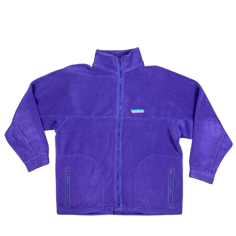 Vintage 1980s Berghaus Purple Lilac Zip-Up Fleece Jacket Sweatshirt Extra Large