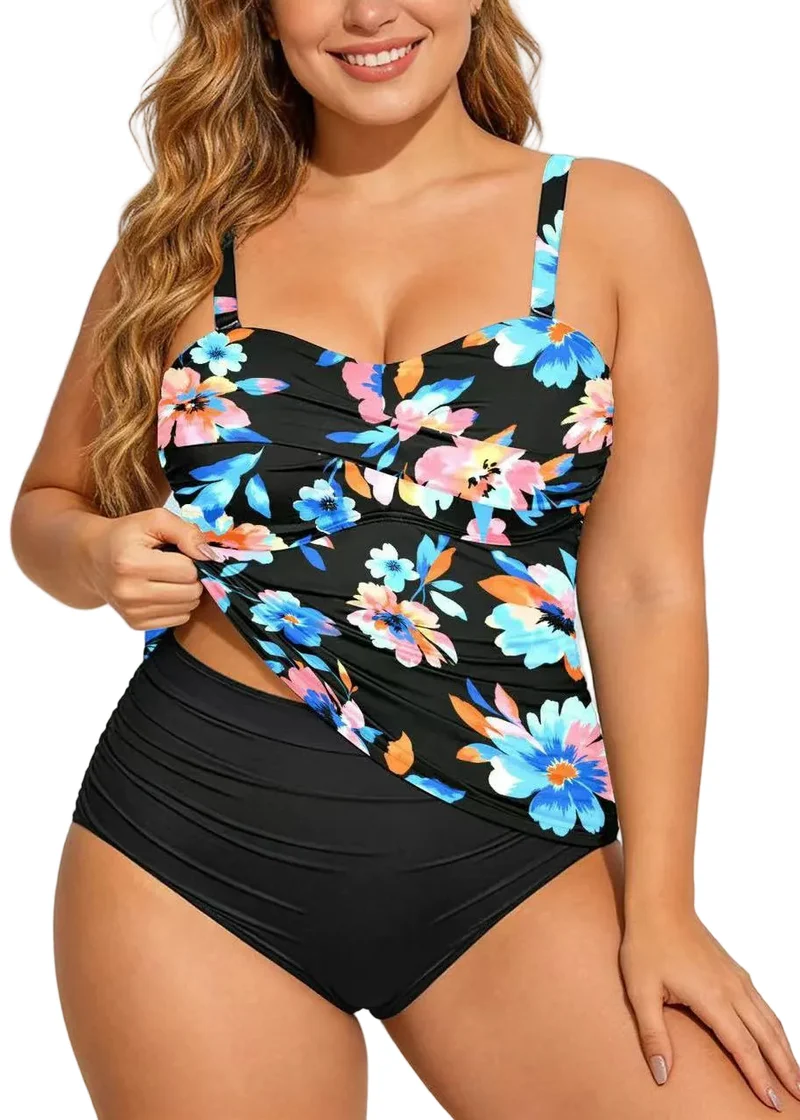 Dam Bustier Topp Plus Size Tryckt Design