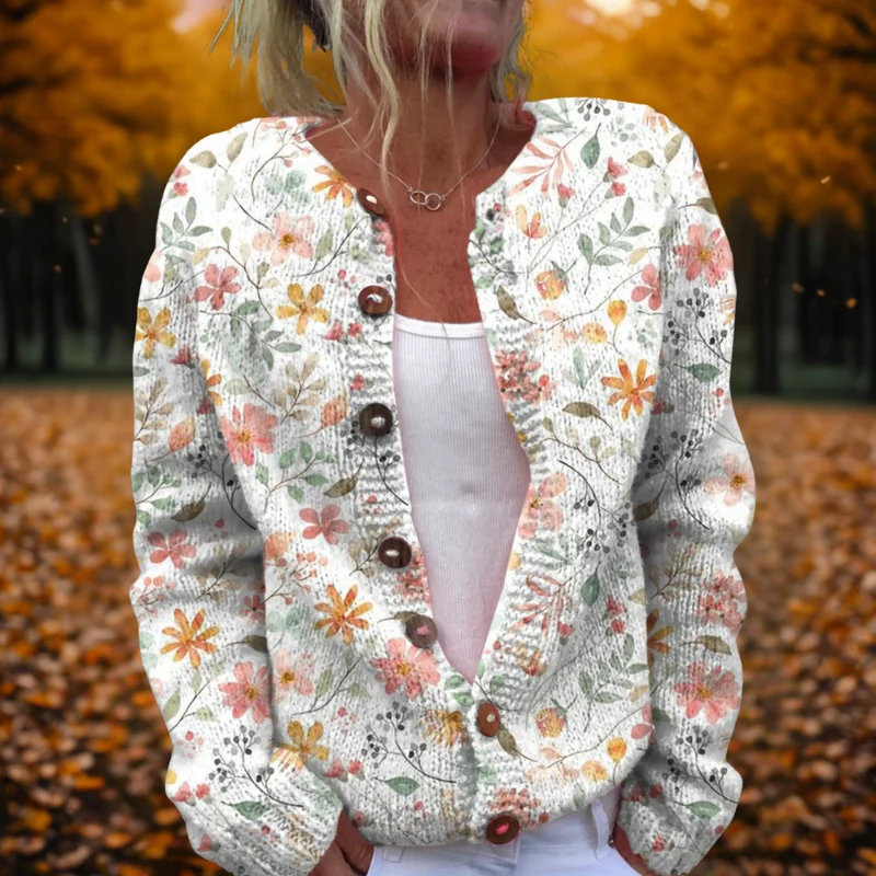 Grace | Kofta Med Blomstertryck