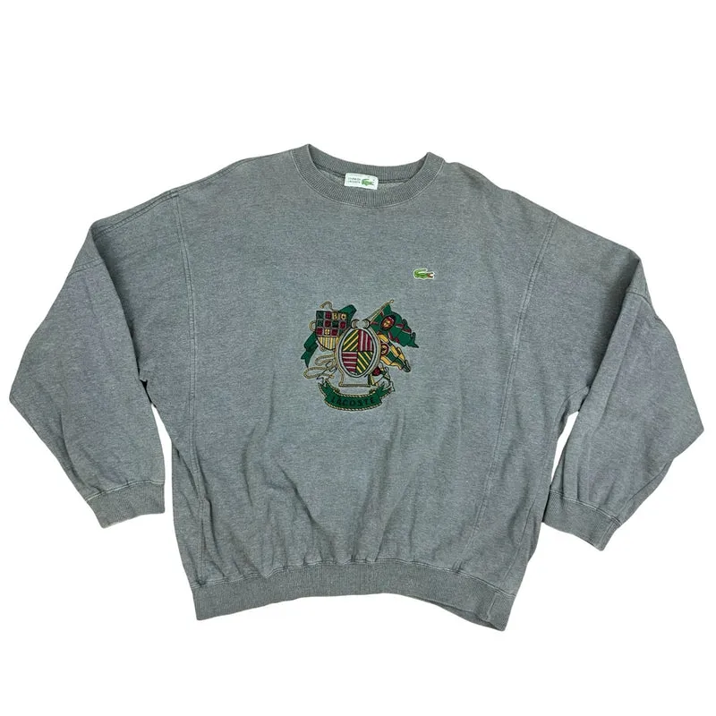 Vintage 90s Lacoste Chemise Embroidered Crest Sweater Jumper Crewneck Large