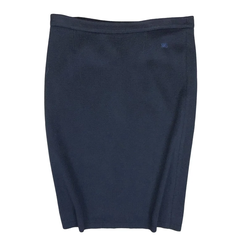 Vtg 90s 'Burberry's' Navy Blue Spanish Elegant Pencil Skirt Large UK 16