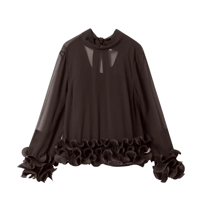 N-Latanietta Blouse - Chocolate
