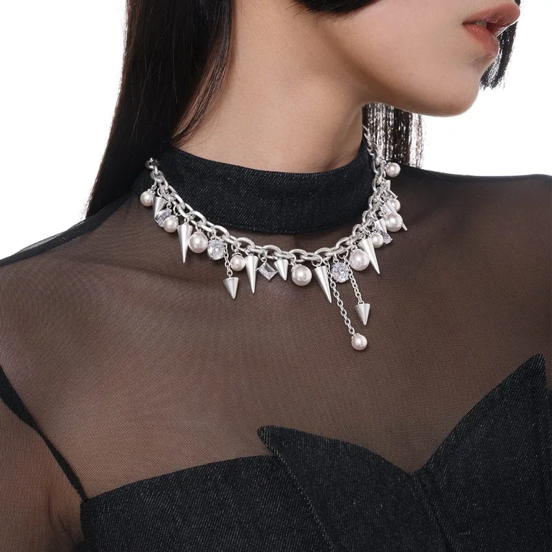 Punk pärlhalsband för kvinnor