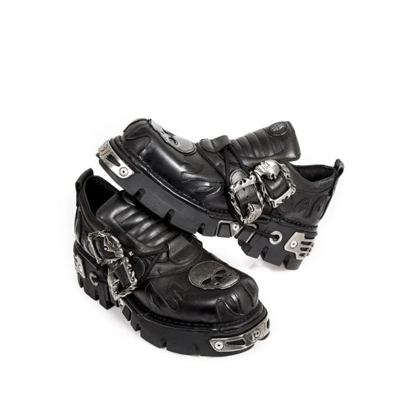 Unisex Punk Stitching Skull Spänne Skor