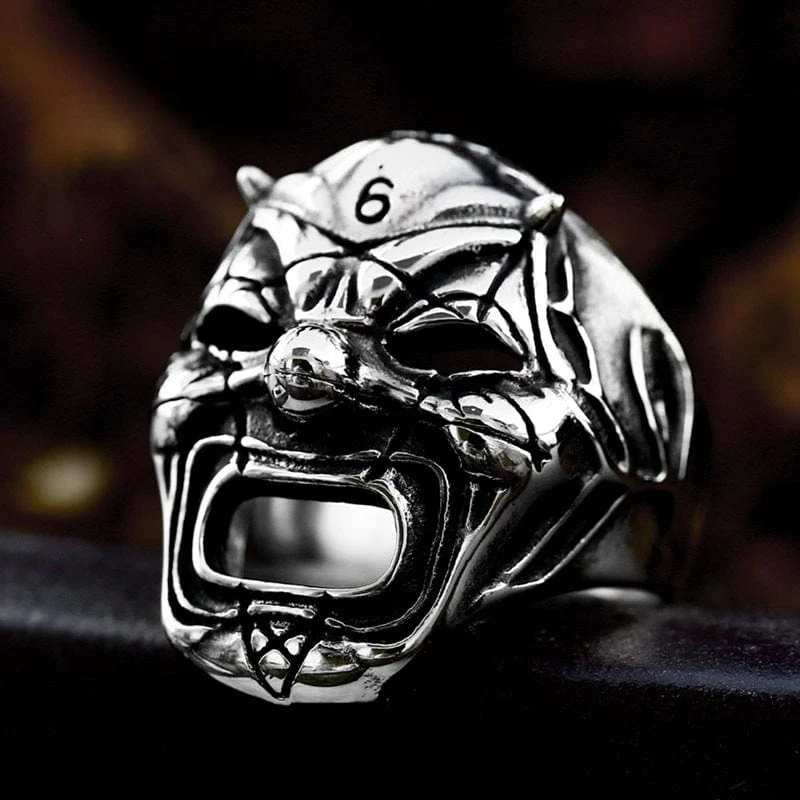 Punk Clown Skull Mask Ring för män