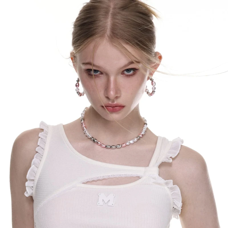 Damers Lolita Pärlhalsband i kontrastfärg