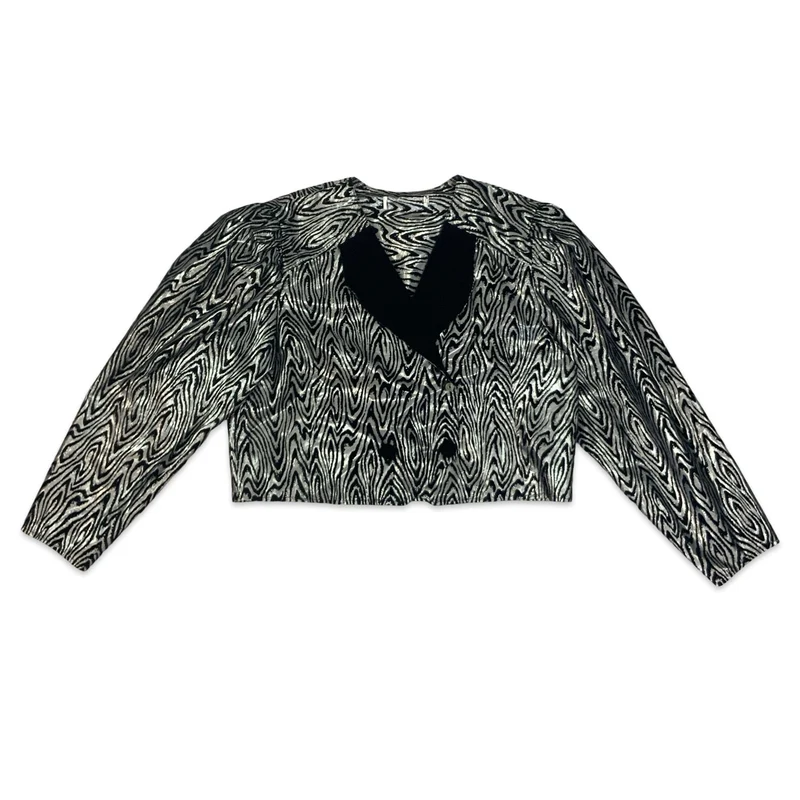 Vintage Black & Silver Cropped Jacket 16