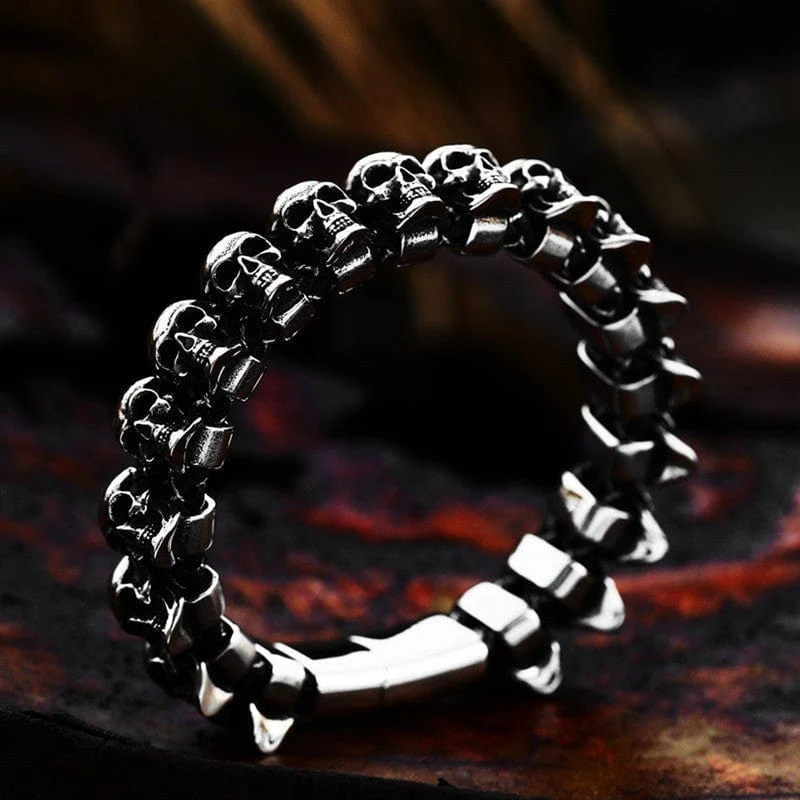 Punk Skulls kedja armband för män